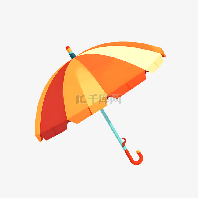 夏天卡通遮阳伞雨伞手绘