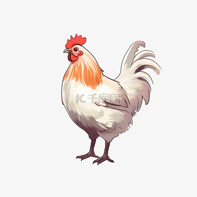 鸡动物儿童插画免扣元素