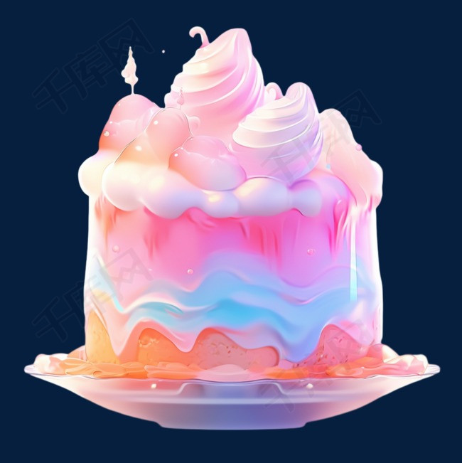 蛋糕图标礼物彩色食物3D立体