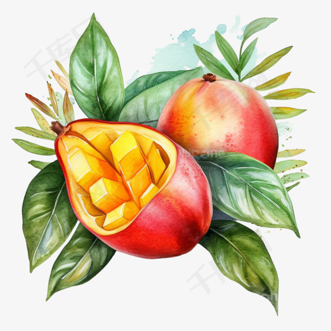 夏季手绘水果芒果
