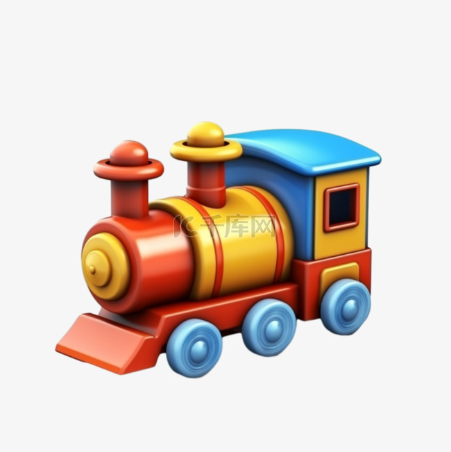 3D立体玩具火车头免扣元素