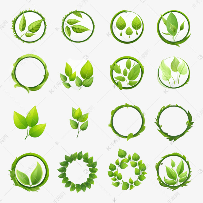 绿叶环保标签图标