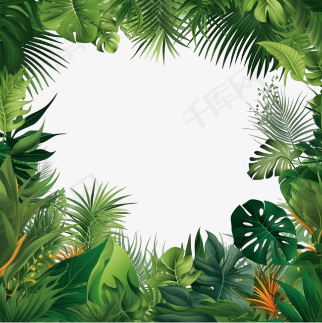 天然绿色热带背景模板