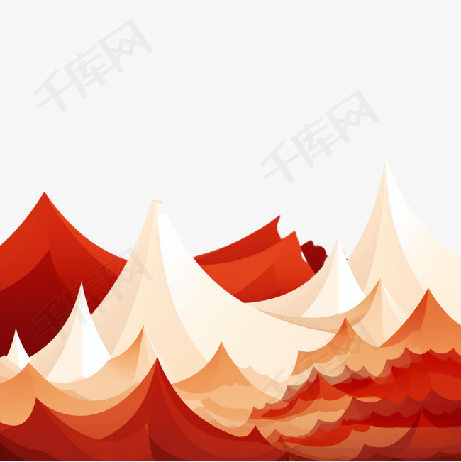 红色抽象山图案