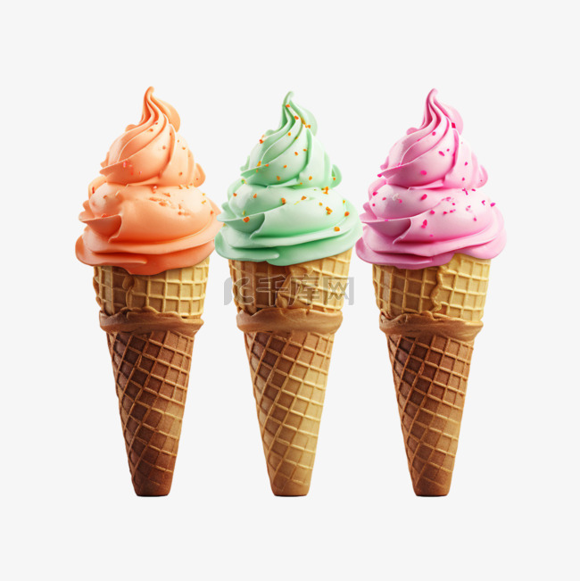 夏日水果冰淇淋圣代冷饮甜品蛋卷