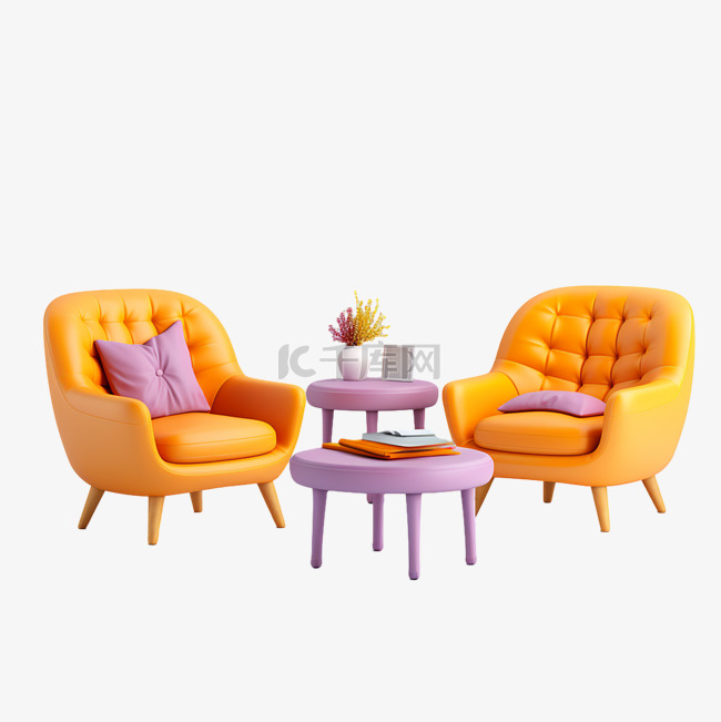 3D家居家居桌椅餐桌双人沙发椅