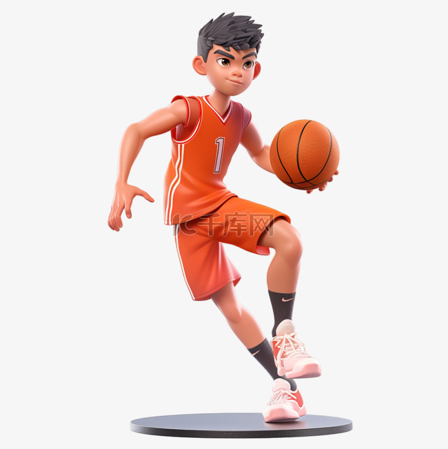 亚运会3D人物竞技比赛男生打篮球