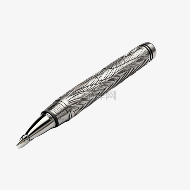 钢笔笔头花纹精致写实AI元素装