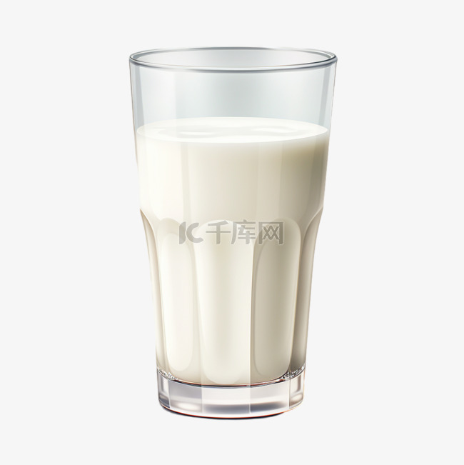 牛奶杯子玻璃一杯写实AI元素装
