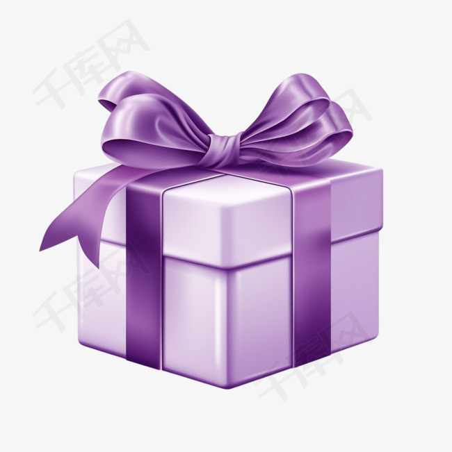 浅紫色礼物配深紫色丝带