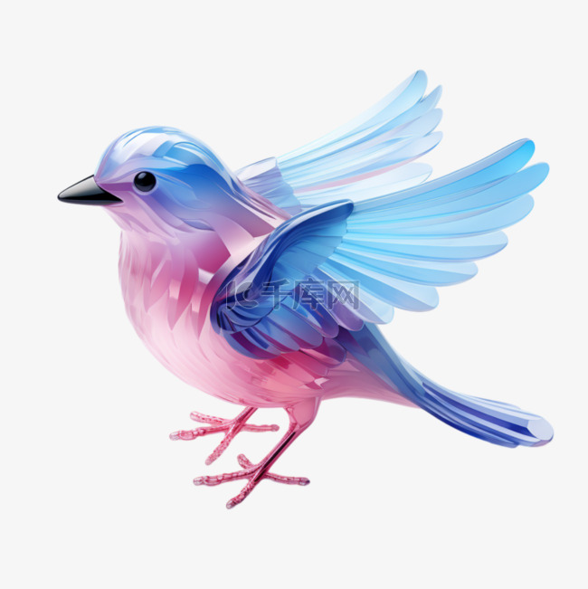 3D图标鸟小鸟动物渐变UI素材