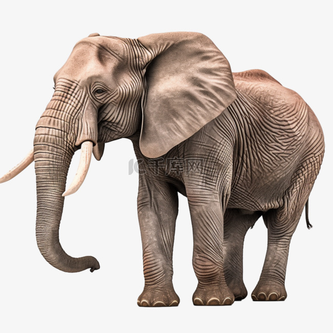 大象动物AI立体装饰素材
