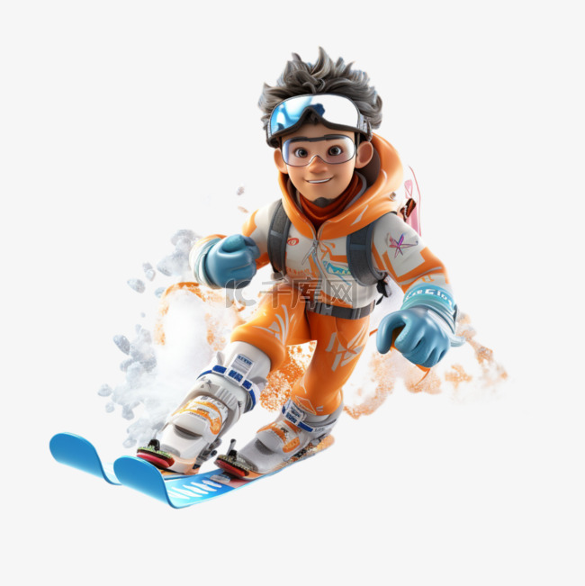 滑雪装备3D亚运会运动员锻炼比赛