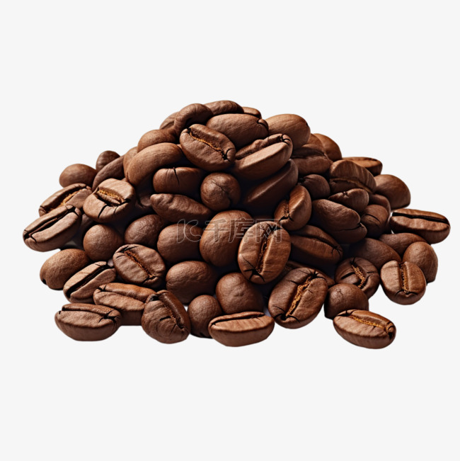 咖啡豆一堆原料AI元素立体免扣