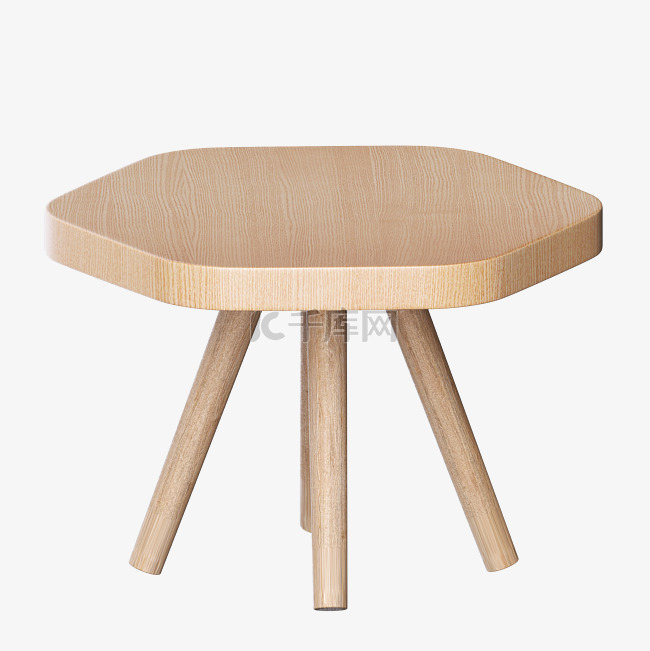 3D立体仿真圆木桌子台子摆台
