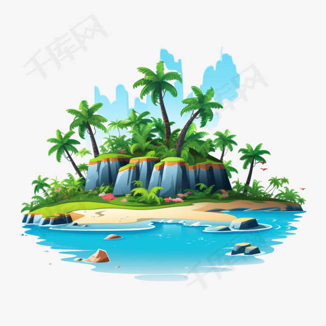 岛屿椰子树海岛装饰4