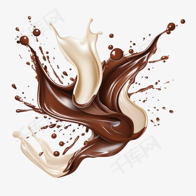 融化的黑白巧克力液体1