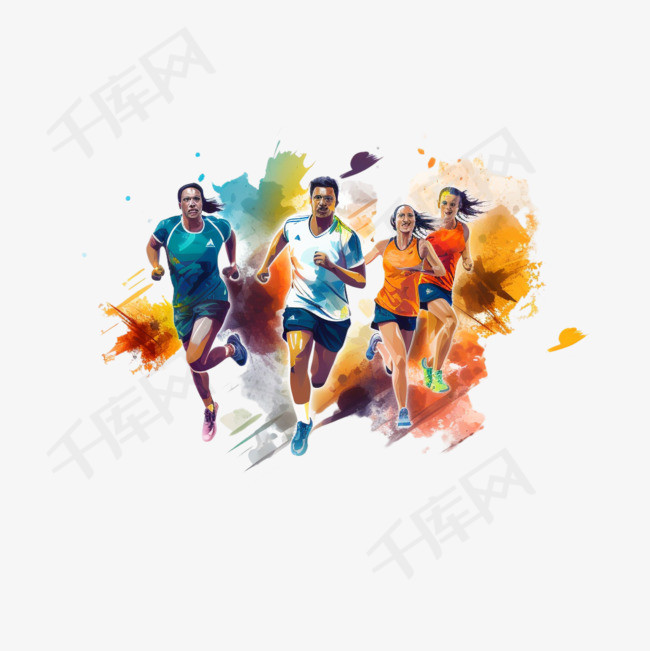 全民健身日跑步运动马拉松人群1