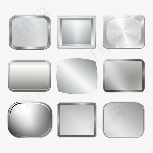 银、铬金属渐变系列。具有银色效