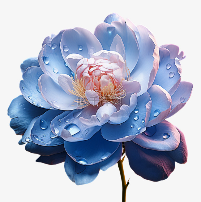蓝色鲜花国庆节牡丹花装饰花朵节