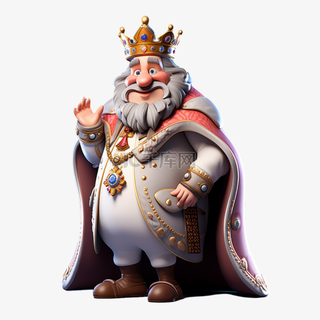 国王肥胖人物卡通免扣元素装饰素