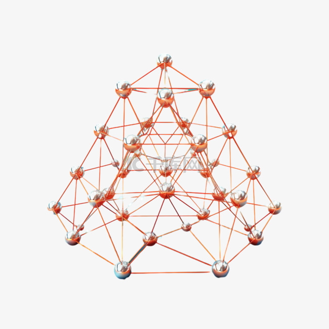 三角形状橘色结构免扣元素装饰素