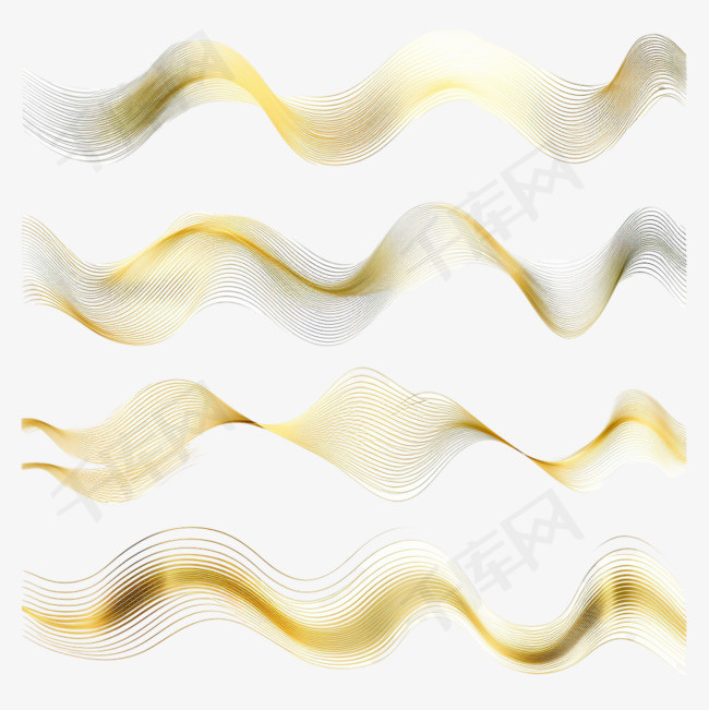 金色线条飘动装饰曲线2