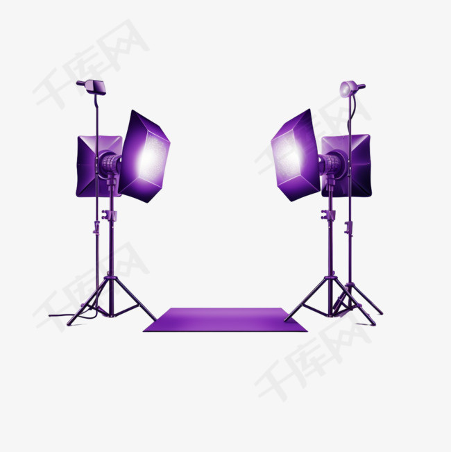 空荡荡的紫色工作室和聚光灯2