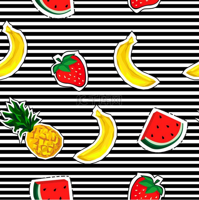 水果和条纹图案