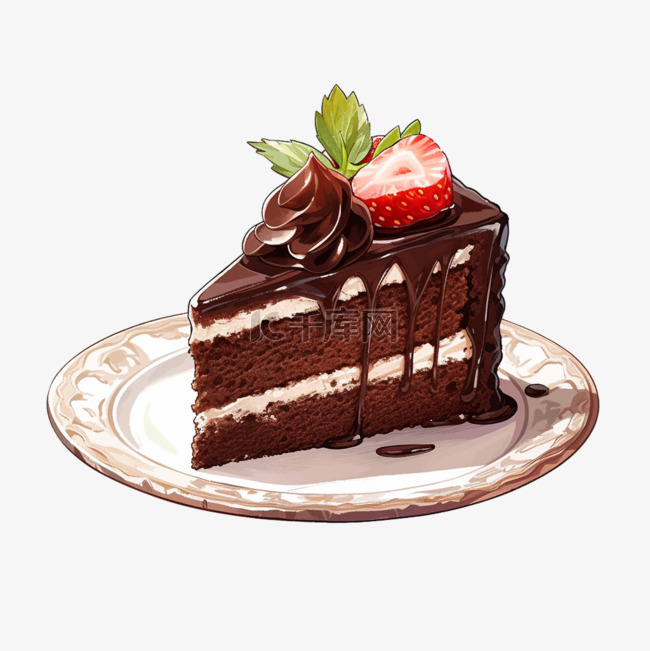 美食甜点巧克力手绘蛋糕元素