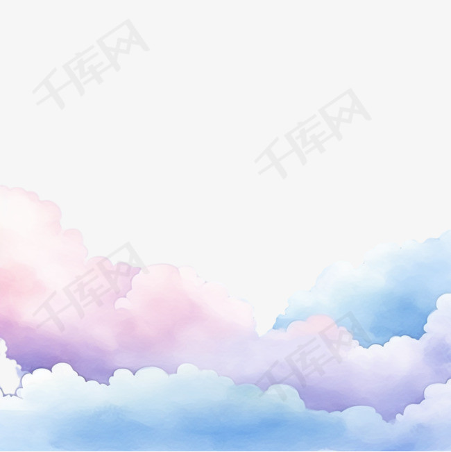 手绘水彩粉彩天空背景