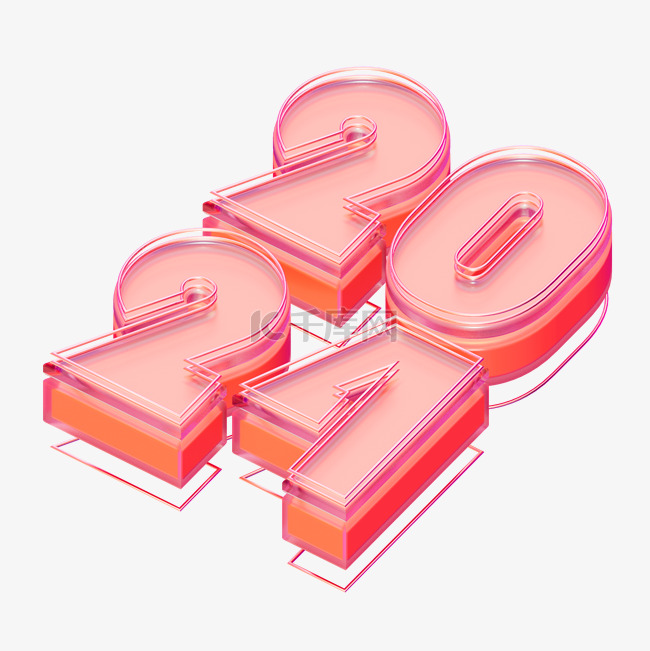3D立体C4D2024艺术字新年跨年