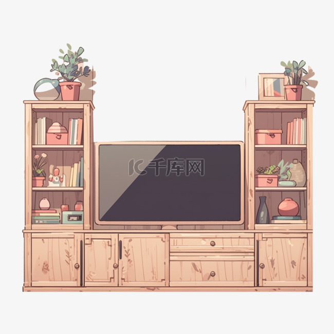 家具电视柜元素立体免扣图案