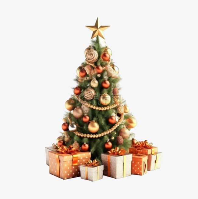圣诞礼物礼盒圣诞树立体圣诞节