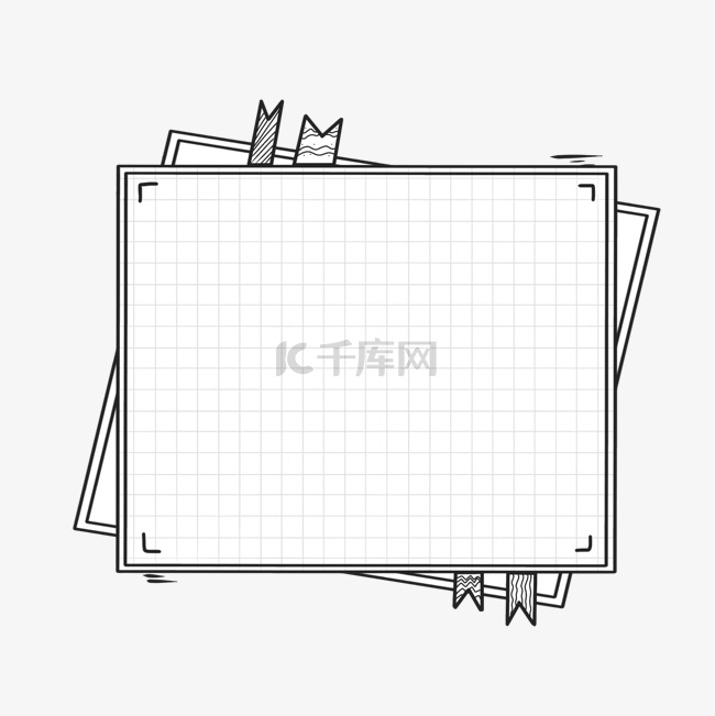 黑白甜酷ins风边框标签格纹文