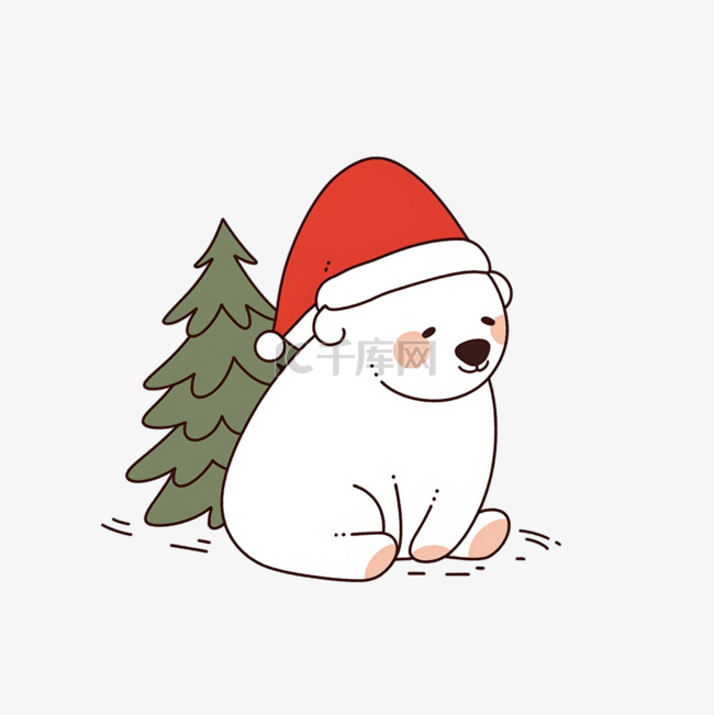 圣诞节小熊冬天卡通手绘元素