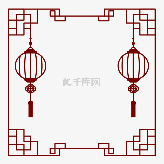 中国风简约边框新年春节元素