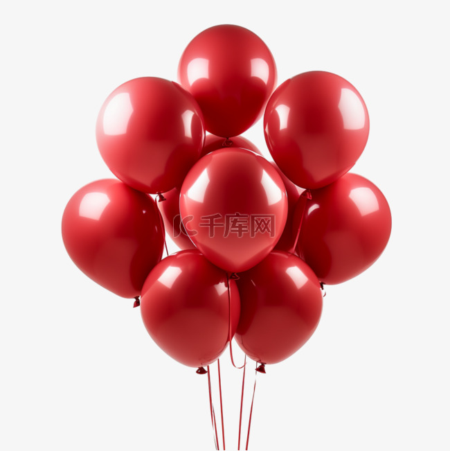 ai绘画红色气球元素立体免抠图案
