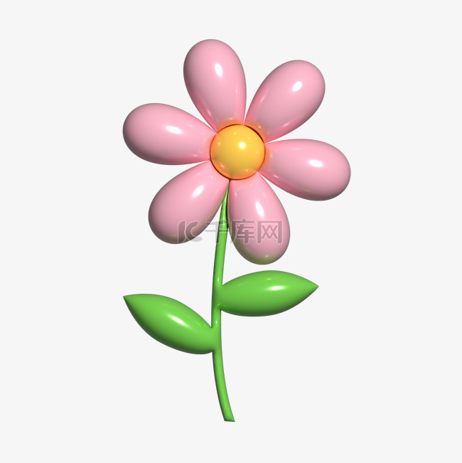 AI膨胀风春季花朵设计图