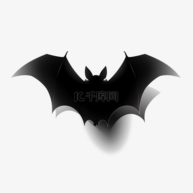 蝙蝠剪影黑色阴影卡通