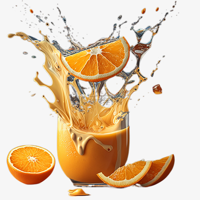 血橙橙汁艺术创意夸张摄影实拍图