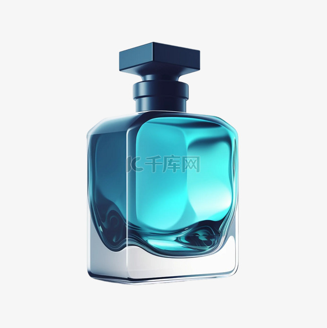 香水玻璃瓶蓝色透明