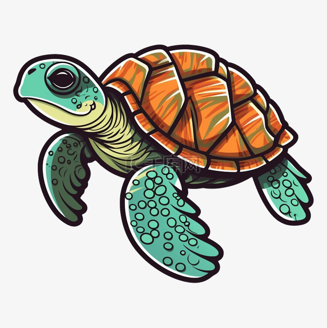 乌龟海龟红绿色龟壳图案