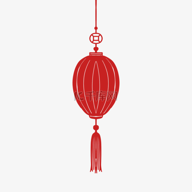 红灯笼中国风格红色剪纸灯笼新春
