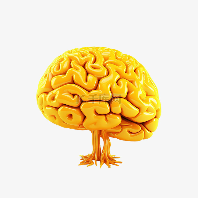 黄色创意大脑