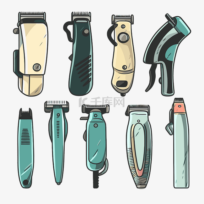 剪刀剪贴画 理发器设置与几种类