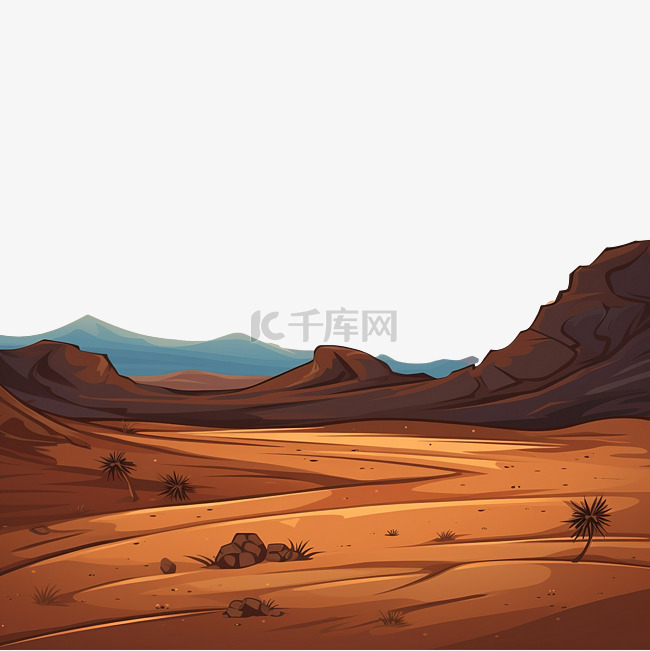 沙漠黄昏时光插画