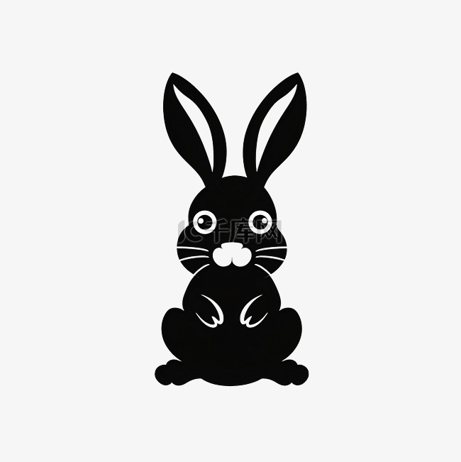 复活节快乐贺卡卡通兔子剪影