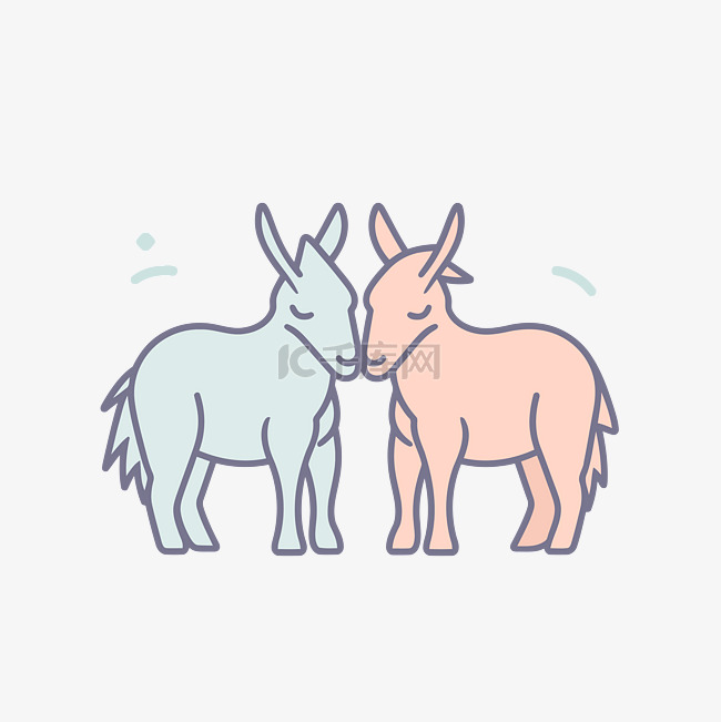 母牛亲吻驴插画母鹿和驴 向量