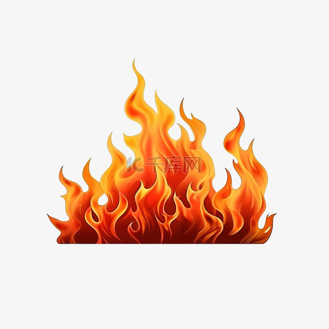 木头上的红火插画火焰界面元素